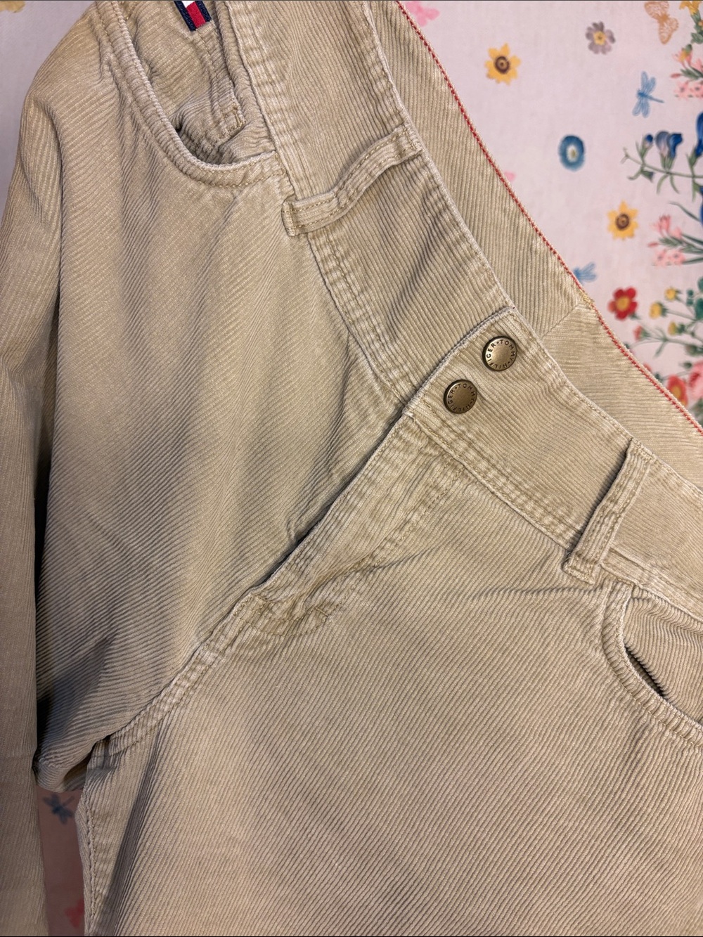 Tommy Hilfiger - 100% Cotton Beige Corduroy Wide Leg Jeans